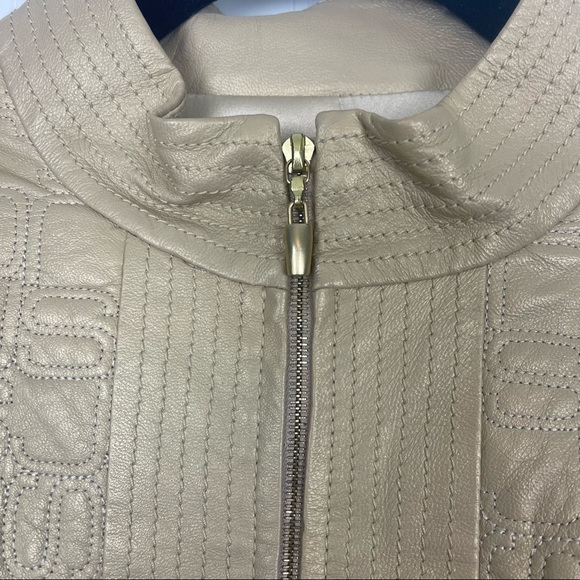 ST JOHN COLLECTION Embroidered Lamb Leather Zip Jacket - Picture 7 of 7